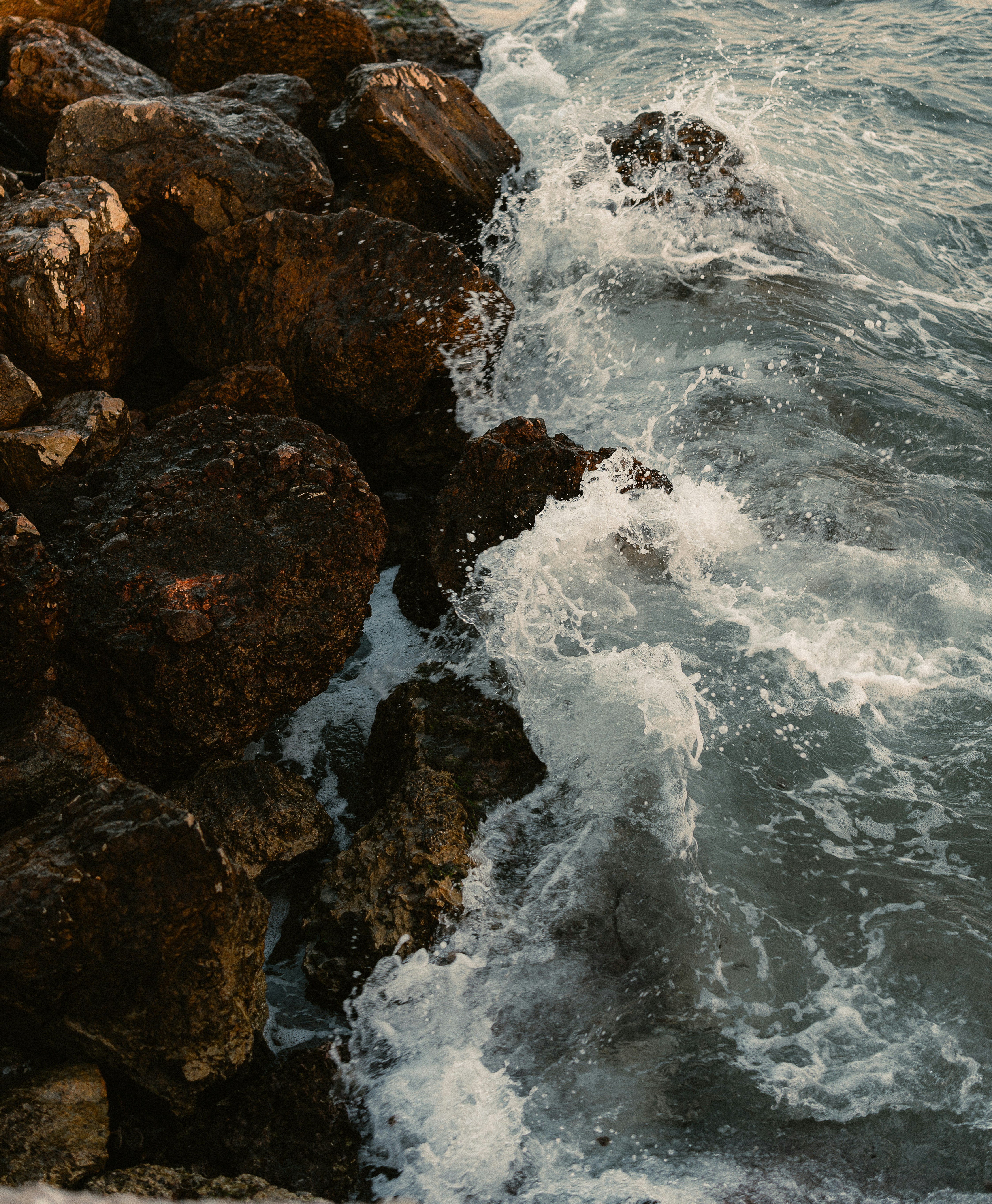 Waves on rocks